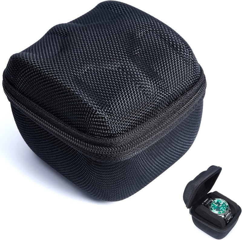 RIGICASE Single Hard Watch travel case, Men's wristwatch smartwatch sports watch Roll Display Organizer box with custom flexible pillow fit up to 55mm face watch - Image 1